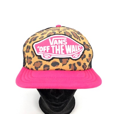 Vans Off The Wall Ball Hat Cap Pink Leopard Print Skater Trucker Mesh Back  eb-42548252